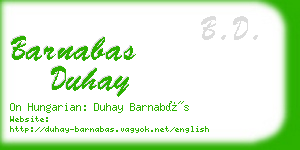 barnabas duhay business card